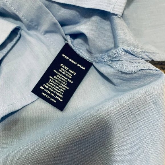 Who What Wear light blue collar button down shirt size M normcore - Picture 7 of 9